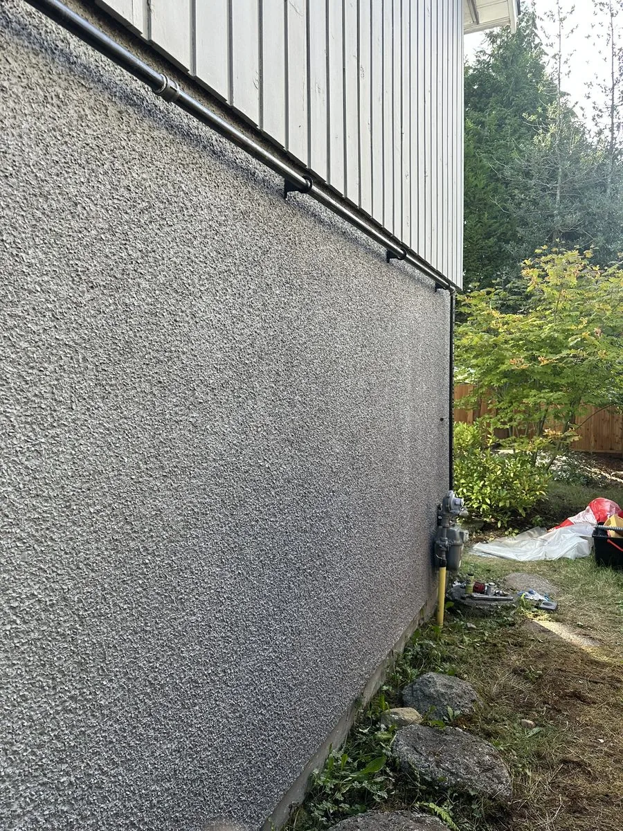 Exterior natural gas line installed on a Metro Vancouver home